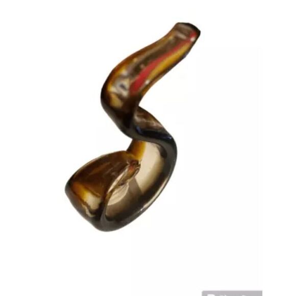 Brown black glass snake shape Murano style - Picture 2 of 13